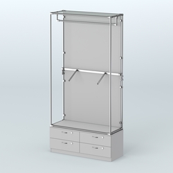 Торговая система ХРОМ (задняя стенка - ДСП) 1200 мм №2-2 с тумбой Т-14 и поручнями, Серый