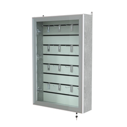 Витрина настенная №2-1Б с эконом панелью и стеклянными дверками серии Collecto, Метрополитан Грей