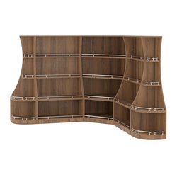 Угловой низкий стеллаж ГАРАНТ №2-О с ограничителями, Орех