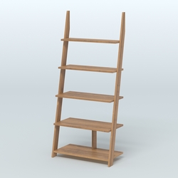 Торговая пристенная стойка ЛОФТ с пятью полками №1-950, Орех