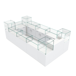 Остров ювелирный "Диаманд" №3, ЛДСП белый + МДФ белый