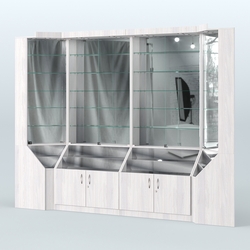 Павильон серии Эталон с зеркальными стенками  №2, Ясень Анкор светлый