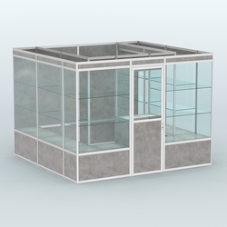 Павильон из профиля пристенный №9а (6,75 кв. м), Бетон Чикаго светло-серый F186 ST9