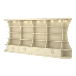 Пристенный высокий стеллаж ГАРАНТ №4, Крем Вайс