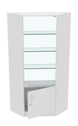 Торговый угловой прилавок СЭСП №11 (закрытый - с дверцами), Серый