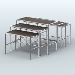 Комплект столов №2-4 с полками ДСП 16мм, Дуб Венге