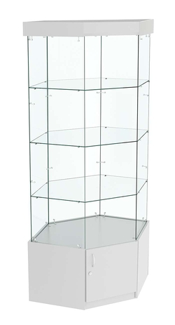 Витрина "Истра" угловая №117, шестигранная (З.С-стекло), без дверей, Серый