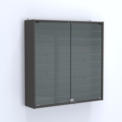 Витрина настенная №204-5А с девятью прозрачными полками, Черный