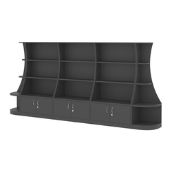 Пристенный низкий стеллаж ГАРАНТ №3, Черный