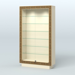 Низкая узкая витрина с декором НБА-9, Крем Вайс