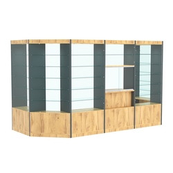 Павильон №2 из ДСП (6, 20 кв. м), Дуб Золотистый и Темно-Серый