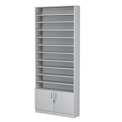 Стеллаж из ДСП с 10-ю полками 200x900 мм серии LEVEL-10 №10 (З/C - ДВП), Серый