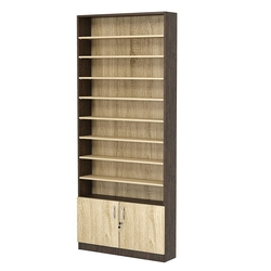 Стеллаж из ДСП с 8-ю полками 200x900 мм серии LEVEL-8 №10 (З/C - ДВП), Дуб Венге + Дуб Сонома