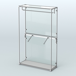 Торговая система ХРОМ (задняя стенка - стекло) 1200 мм с поручнями №2, Серый