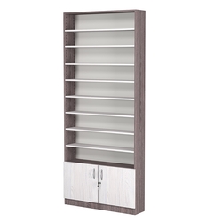 Стеллаж из ДСП с 8-ю полками 200x900 мм серии LEVEL-8 №10 (З/C - ДВП), Ясень Анкор темный + Ясень Анкор светлый