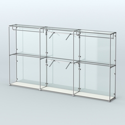 Торговая система ХРОМ (задняя стенка - стекло) 3600 мм с поручнями №5, Белый