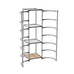 Хромированное вешало ДУГА №2-4 с зеркальными полками 4 мм, Дуб Сонома