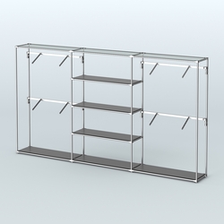 Торговая система ХРОМ без ДСП 3600 мм с полками ДСП и поручнями №5, Черный