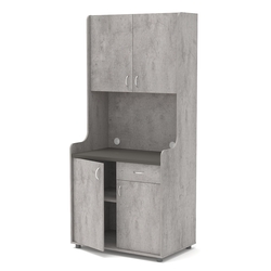 Офисная мини-кухня ЭЛЕГИЯ №2А, Бетон Чикаго светло-серый F186 ST9