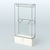 Торговая система ХРОМ (задняя стенка - стекло) 1200 мм №2-4 с тумбой Т-21 и поручнями Белый