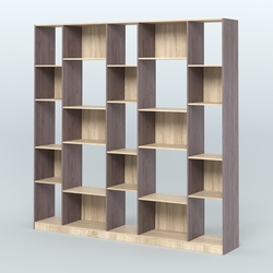 Стеллаж из ДСП серии ЛОФТ №17-1, Ясень Анкор темный и Дуб Сонома