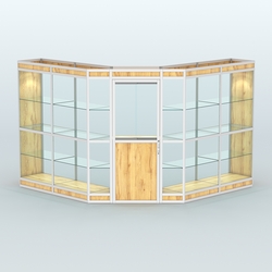 Павильон из профиля угловой №7в (9 кв.м), Дуб Золотистый