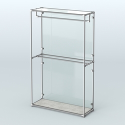 Торговая система ХРОМ (задняя стенка - стекло) 1200 мм с поручнями №1, Метрополитан Грей