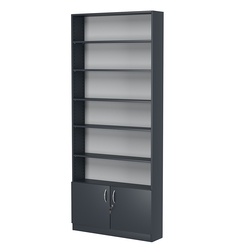 Стеллаж из ДСП с 5-ю полками 200x900 мм серии LEVEL-5 №10 (З/C - ДВП), Антрацит