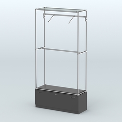 Торговая система ХРОМ без ДСП 1200 мм №4-1 с тумбой Т-11 и поручнями, Черный