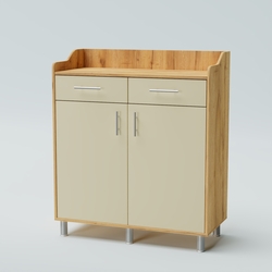 Стойка официанта "Бармен" №6-Н на ножках, Дуб Золотистый и Крем Вайс