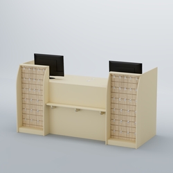 Ресепшен Атлант с фасадными наклонными экономпанелями №4, Крем Вайс и Дуб Сонома U2236-5