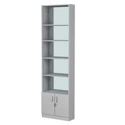 Стеллаж из ДСП с 4-мя полками 200x600 мм серии LEVEL-4 №3-2 (З/C - ЗЕРКАЛО), Серый