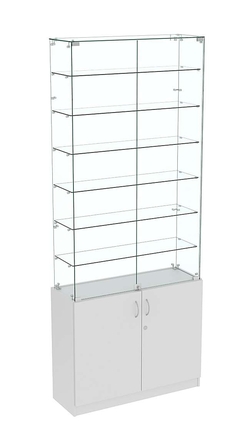 Высокая витрина ИСТРА №733 (задняя стенка - стекло), Серый