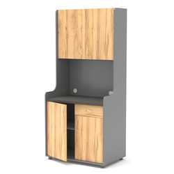 Офисная мини-кухня ЭЛЕГИЯ №2А, Темно-серый и Дуб Золотистый