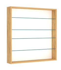 Витрина настенная №4-1Г открытая с прозрачными полками, Дуб Золотистый