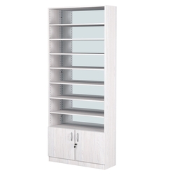 Стеллаж из ДСП с 7-ю полками 300x900 мм серии LEVEL-7 №12-2 (З/C - ЗЕРКАЛО), Ясень Анкор светлый