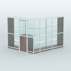 Павильон из профиля угловой №1г (5,5 кв.м), Ясень Анкор темный