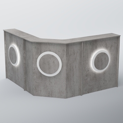 Ресепшен Г-образный КРУГ №3, Бетон Чикаго светло-серый F186 ST9