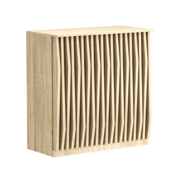 Торговый стол-прилавок широкий с планками серии ОРНАМЕНТ №20, Дуб сонома