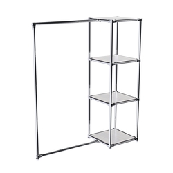 Хромированное вешало ЛИНИЯ №1-3 с полками ДСП 16 мм, Ясень Анкор светлый - U31104