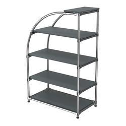 Хромированный стенд универсальный TD-06 (Т) с полками ДСП 16мм, Темно-Серый