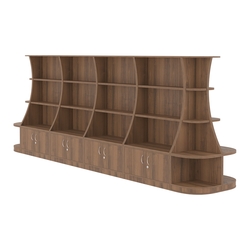 Островной низкий стеллаж ГАРАНТ №5, Орех