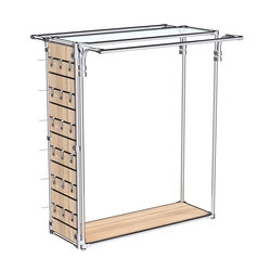 Хромированный стенд-вешало ETD-11 №1-1 (торец-ЭП) с полкой стекло 6мм, Дуб Сонома