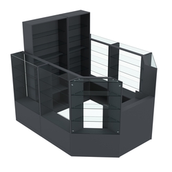 Торговый пристенный островок ГРАЦИЯ №8 (открытый) (5.24 кв.м), Антрацит