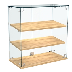 Витрина Истра настольная №20-ДН с наклонными полками из ДСП, Дуб Золотистый