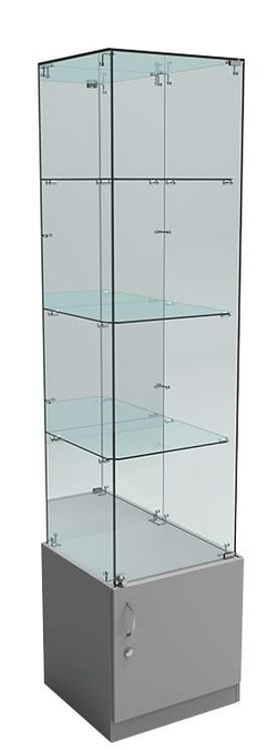 Витрина ИСТРА №8 стаканчик (задняя стенка - зеркало), Серый