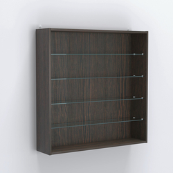 Витрина настенная №204-1Г открытая с прозрачными полками, Дуб Венге