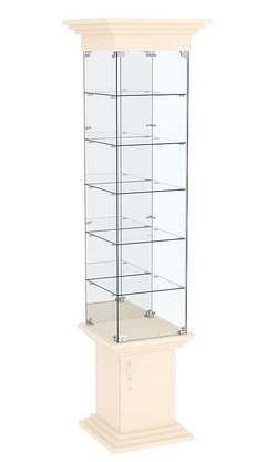 Витрина стаканчик с зеркалом и пятью полками в наличии ЦИТАДЕЛЬ №504, Крем Вайс
