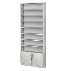 Стеллаж из ДСП с 7-ю полками 150x900 мм серии LEVEL-7 №9 (З/C - ДВП), Метрополитан Грей