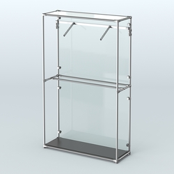 Торговая система ХРОМ (задняя стенка - стекло) 1200 мм с поручнями №4, Черный